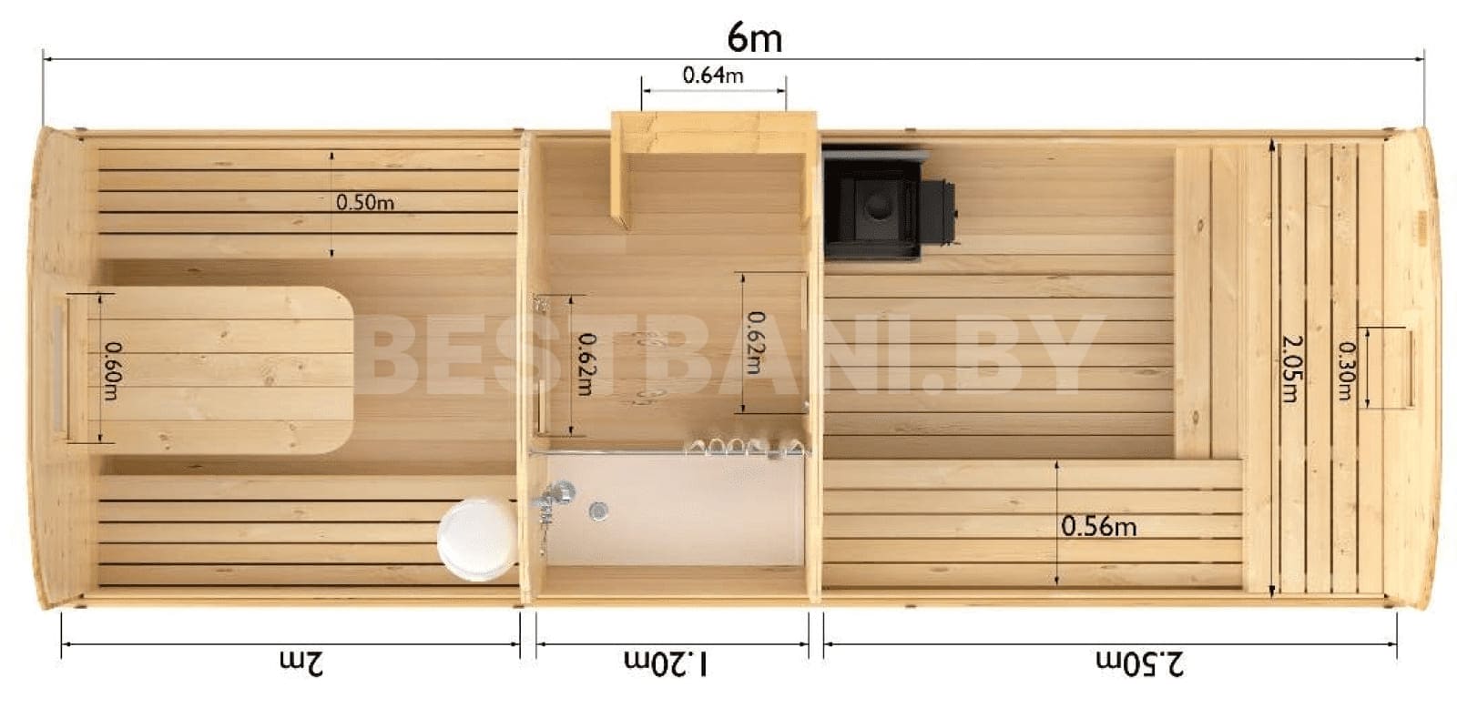квадро баня 6 м от BESTBANI