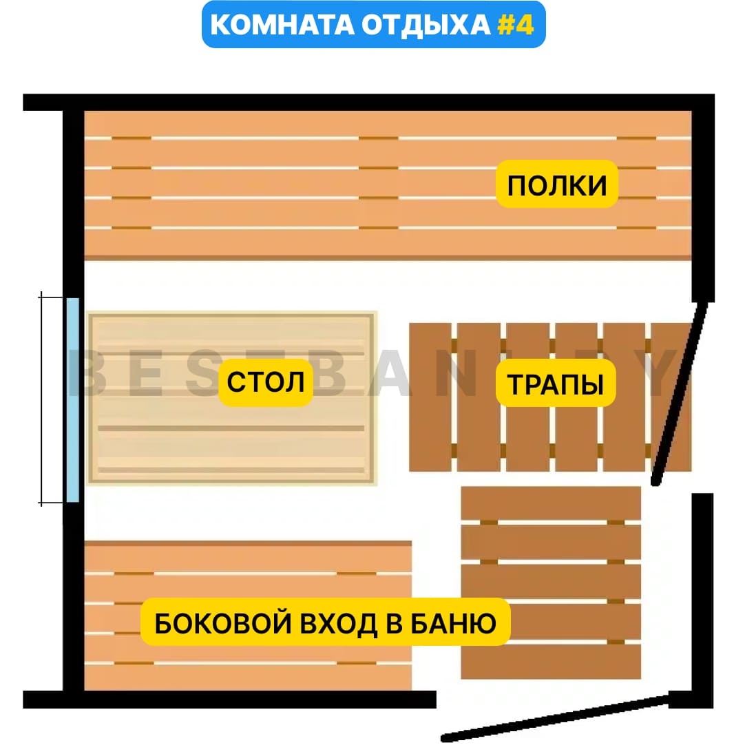 баня бочка комната отдыха стол чертеж | BESTBANI