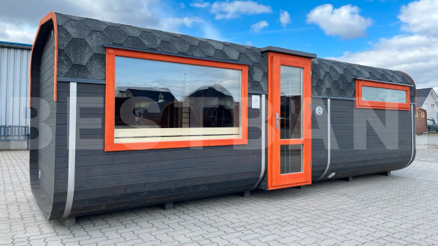 Квадро баня GINGER HONEY – антрацитовая отделка, яркие акценты, купить с доставкой