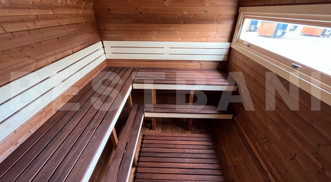 Баня GINGER HONEY – просторная парная с двухуровневыми полками, комфорт и пар