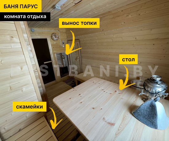 планировка бани парус длиной 5 м