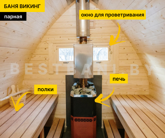 баня викинг 3,5м внутри 
