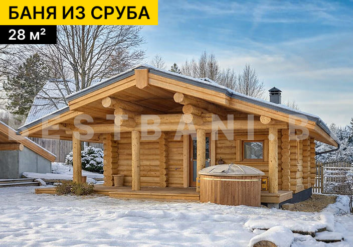 срубы бань 5х8 из бревна