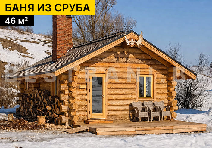 сруб бани из бруса 5х8