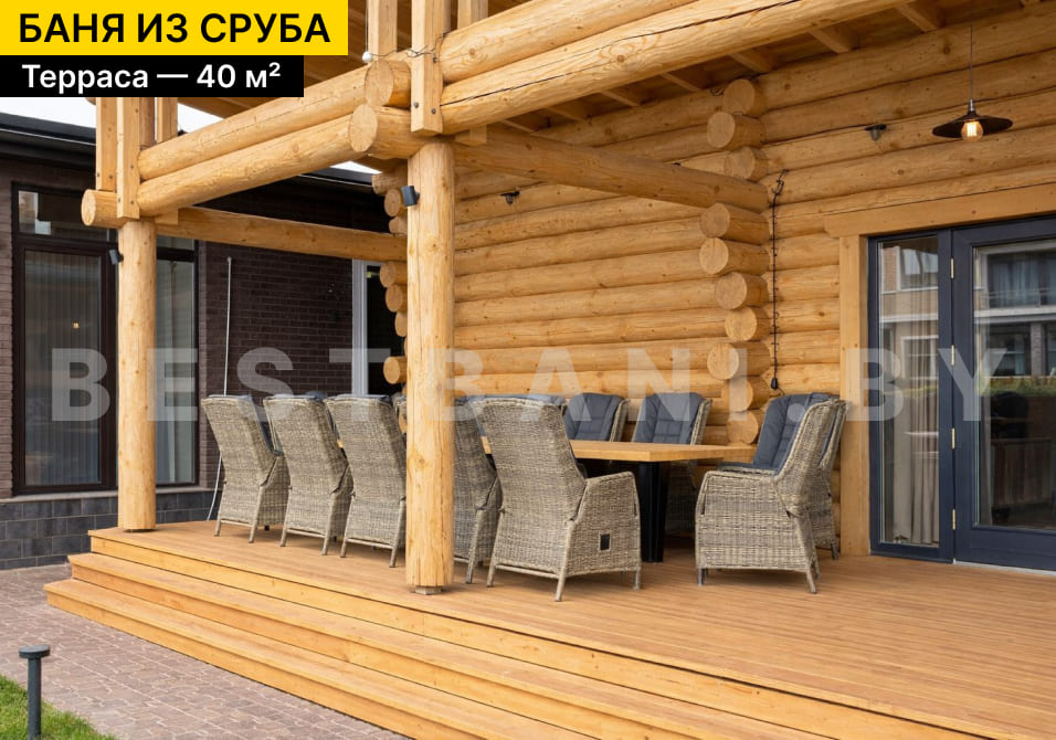 двухэтажная баня из сруба