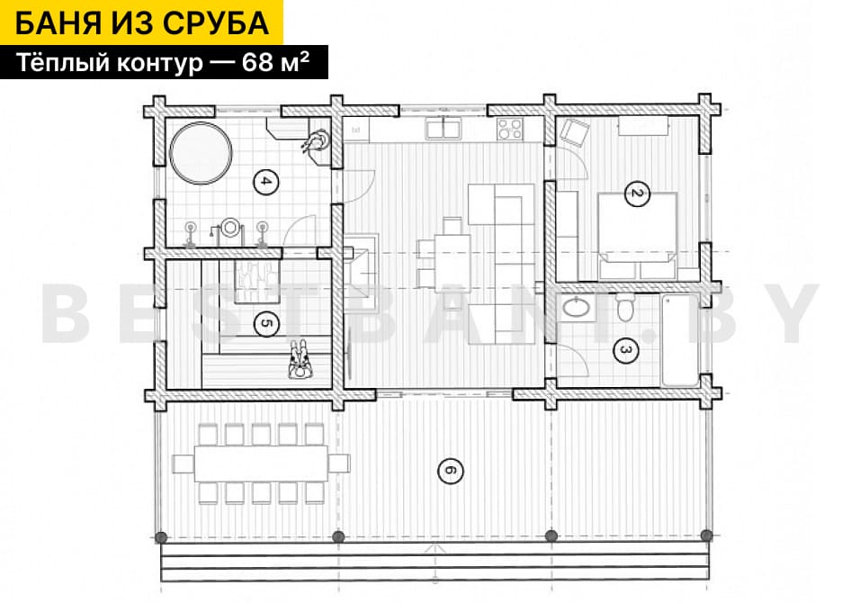 проекты бань из сруба