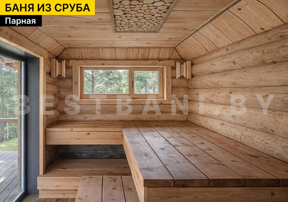 сруб бани из осины