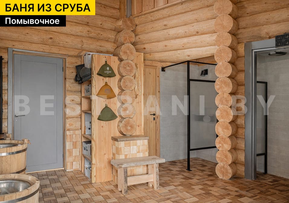 сруб бани из клееного бруса
