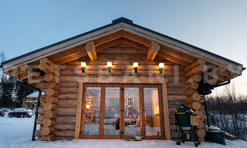сруб бани из бруса 150х150